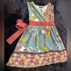 Matilda Jane Blue and red wrap dress girls size 6